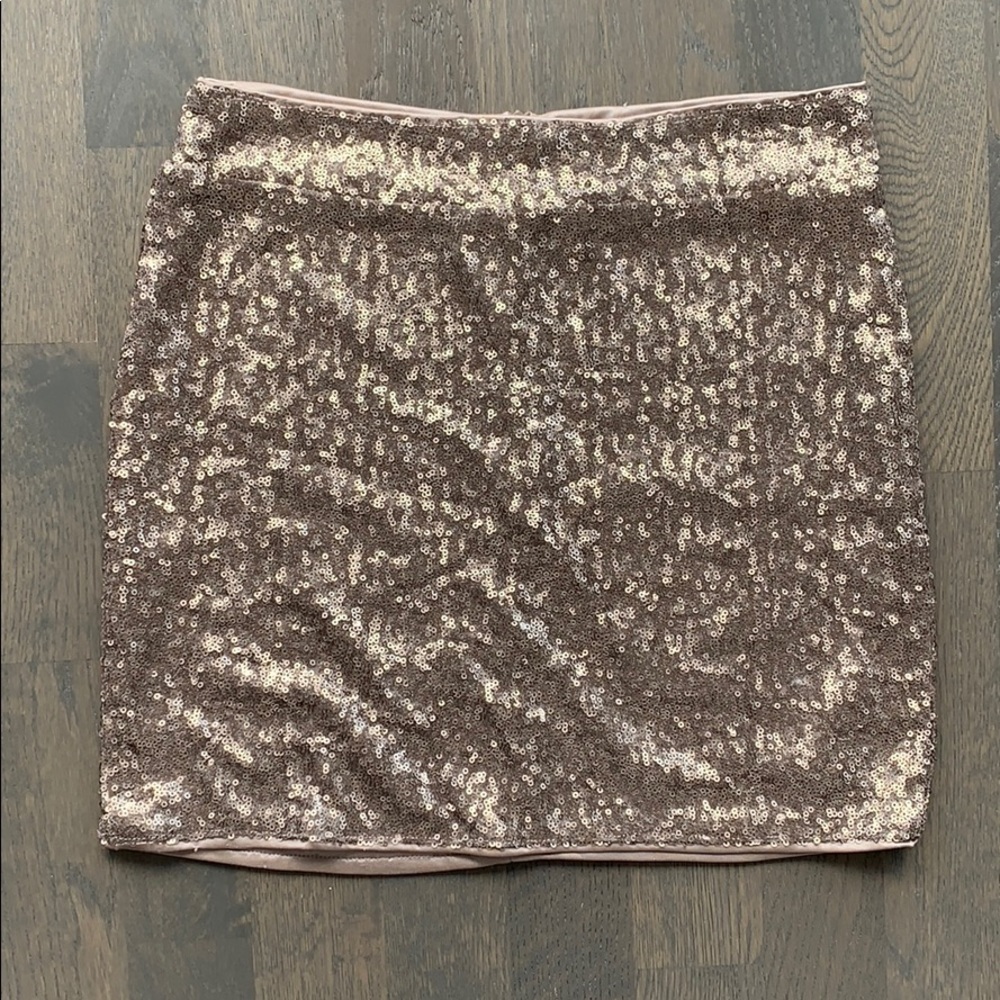 Gold Sequin Mini Skirt
